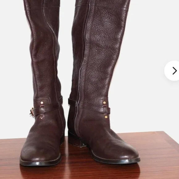 Tory Burch Brown Leather Winter riding Boots size 9M