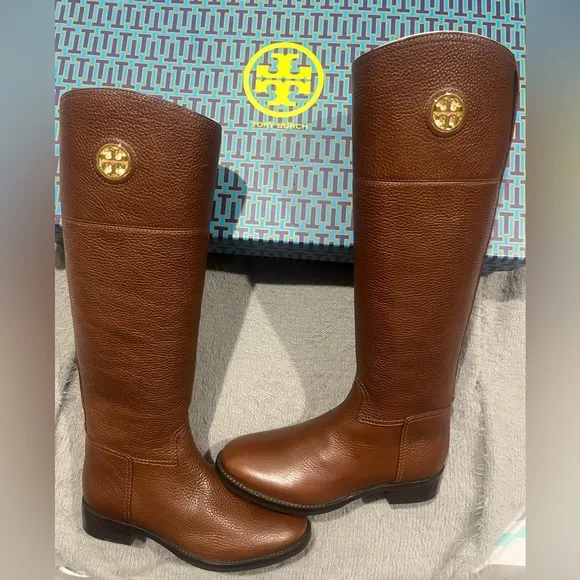 TORY BURCH • Junction Riding Tumbled Leather Boots • Women’s