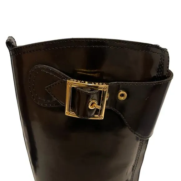 Tory Burch Marco Knee High Brown Leather Riding Side Zip Boots Size 7.5