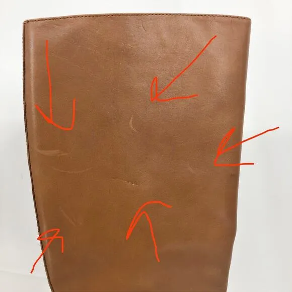 TORY BURCH Women's Sofia Riding Boots 5M Brown Leather Knee-High NWOB