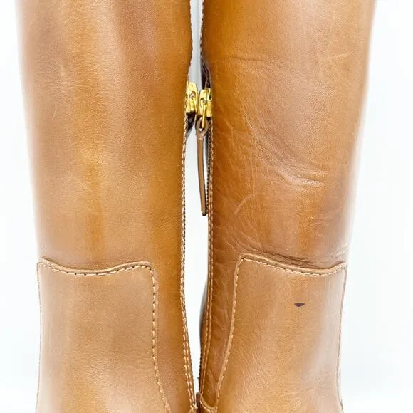 Tory Burch Women's The Riding Boot 141232 Brown Leather Size 5.5M