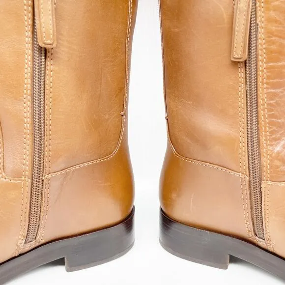 Tory Burch Women's The Riding Boot 141232 Brown Leather Size 5.5M