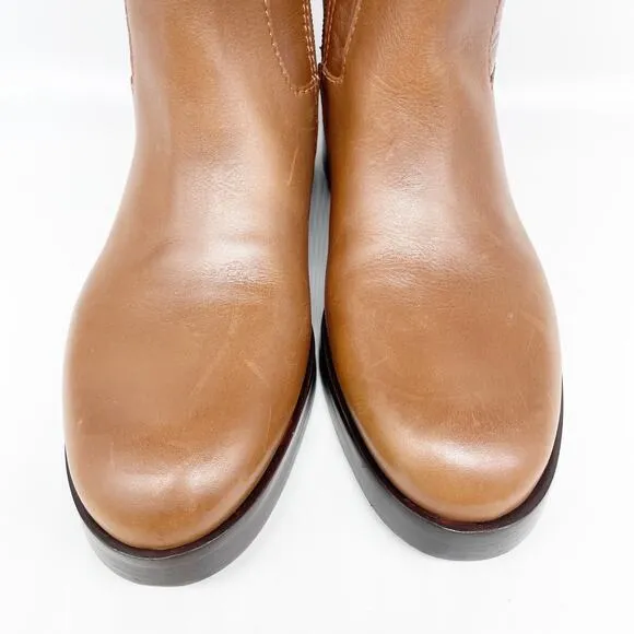 Tory Burch Women's The Riding Boot 141232 Brown Leather Size 5.5M