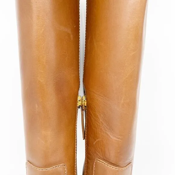 Tory Burch Women's The Riding Boot 141232 Brown Leather Size 5.5M