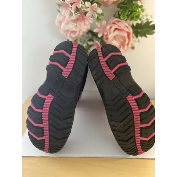 Totes Jillian Big Girls' Winter Pink Black Boots Size 4 Waterproof Rain Boot EUC