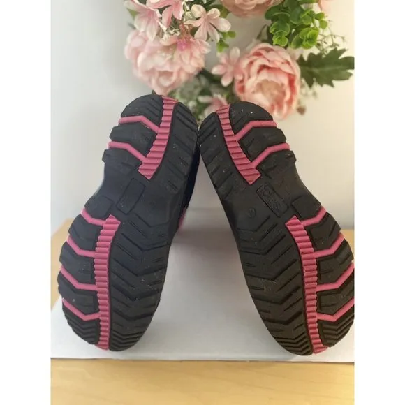 Totes Jillian Big Girls' Winter Pink Black Boots Size 4 Waterproof Rain Boot EUC