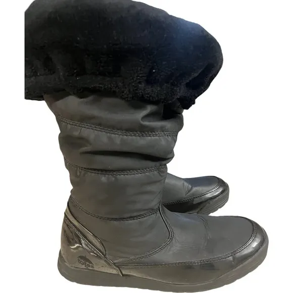 Totes Womens Caroline Black Snow Boots