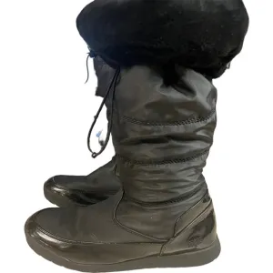 Totes Womens Caroline Black Snow Boots