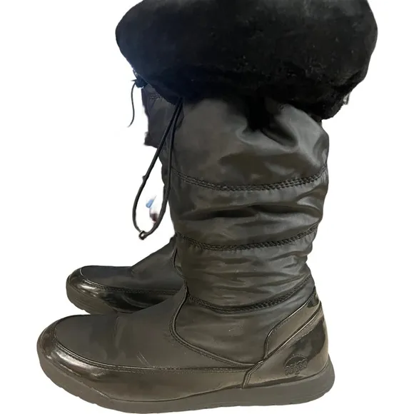 Totes Womens Caroline Black Snow Boots