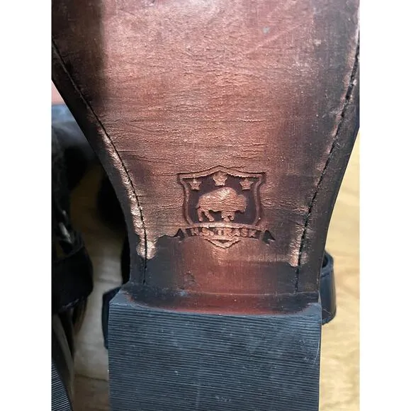 Trask Addison Leather Black Brown Equestrian Knee High Riding Boots Womens 6.5