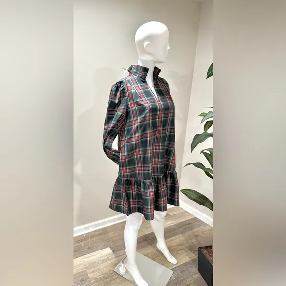 Tuckernuck Palmerston Dress Size S | Highland Tartan Holiday Midi Retail$228 NWT