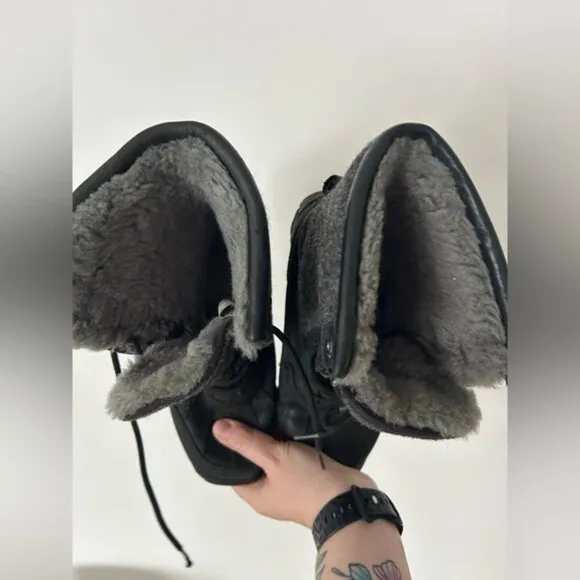 Ugg Adirondack II Waterproof Vibram Winter Boots - Women's Size 7 - Black Gray