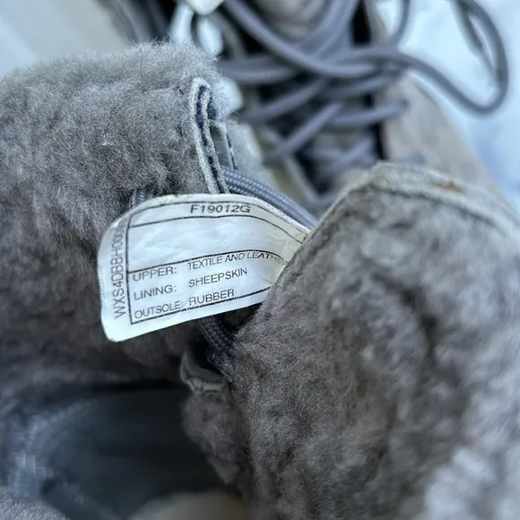 UGG Adirondack Winter Boots Grey Blue Plaid Size Womens US 5 Unisex
