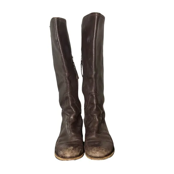 UGG Australia Amberlee Espresso Leather Equestrian Style Boots, Size 9.5