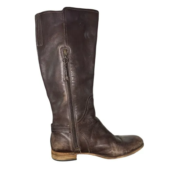 UGG Australia Amberlee Espresso Leather Equestrian Style Boots, Size 9.5