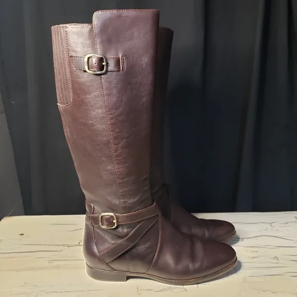 UGG Australia 'Beryl' Leather Riding Boots in Chocolate Brown- Women's size 8.5