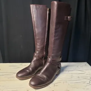 UGG Australia 'Beryl' Leather Riding Boots in Chocolate Brown- Women's size 8.5