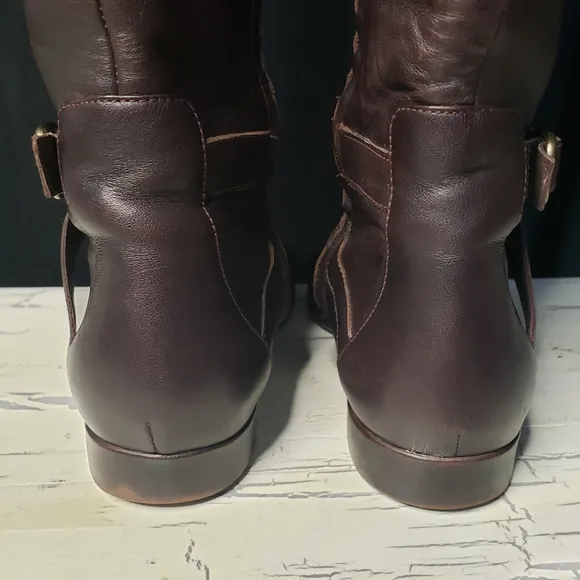 UGG Australia 'Beryl' Leather Riding Boots in Chocolate Brown- Women's size 8.5