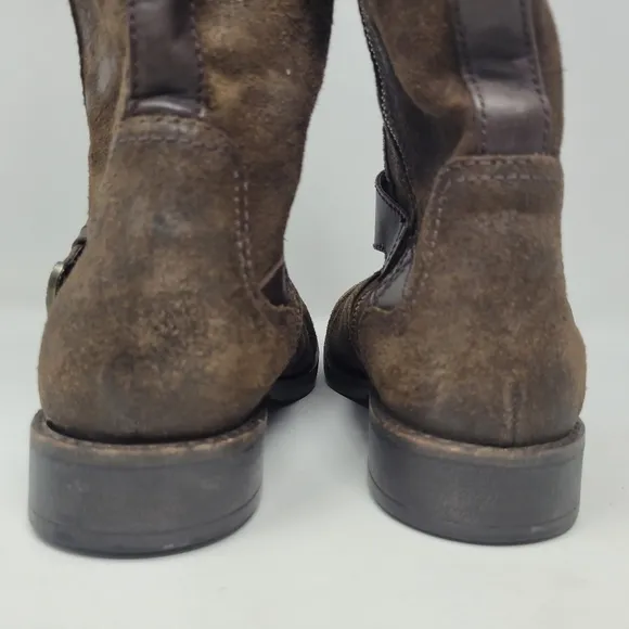 UGG Australia Boots Womens 8 Brown Leather Tall Riding Dayle Lodge Buckle Winter