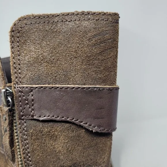 UGG Australia Boots Womens 8 Brown Leather Tall Riding Dayle Lodge Buckle Winter