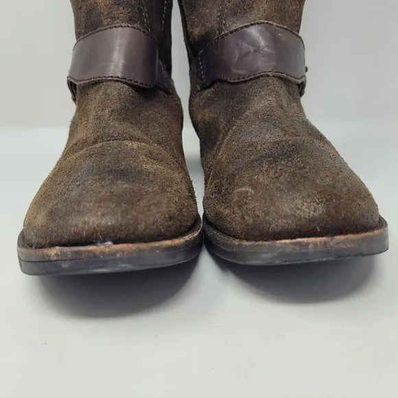 UGG Australia Boots Womens 8 Brown Leather Tall Riding Dayle Lodge Buckle Winter