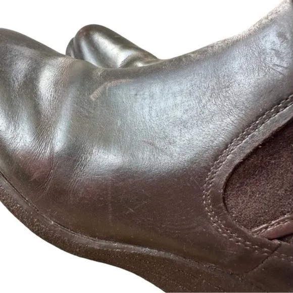 UGG Australia Emalie Women's Brown Leather Wedge Ankle Boots Size US 8