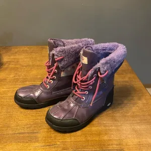 UGG Australia Girl’s Purple Rubber Sole Winter Boots Waterproof