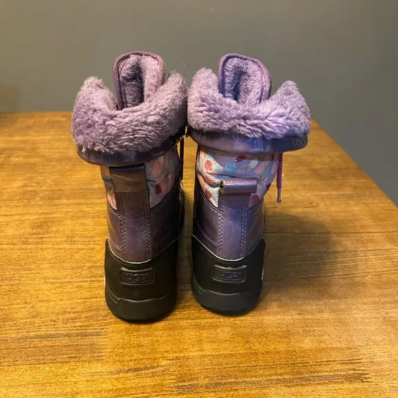 UGG Australia Girl’s Purple Rubber Sole Winter Boots Waterproof