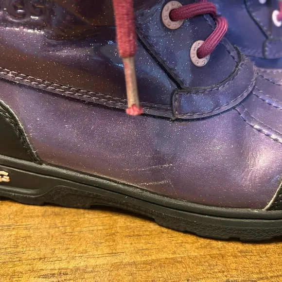 UGG Australia Girl’s Purple Rubber Sole Winter Boots Waterproof