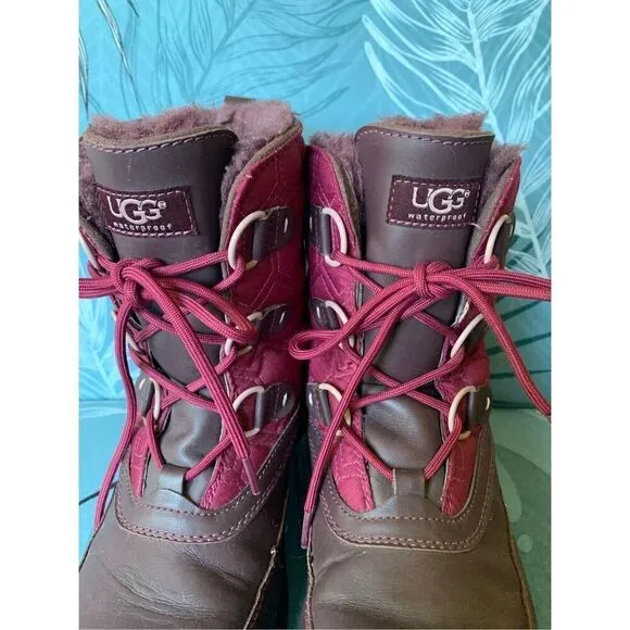 UGG Australia Lachlan Shearling Waterproof Cordovan Maroon Winter Snow Boots