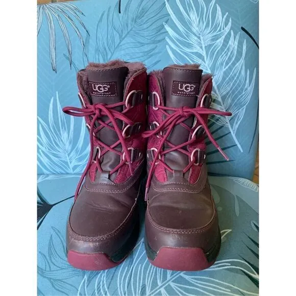 UGG Australia Lachlan Shearling Waterproof Cordovan Maroon Winter Snow Boots