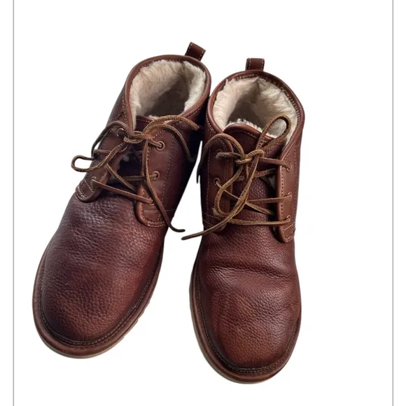 Ugg Australia Neumel Chuka Winter Boots Men's 12 Brown Leather