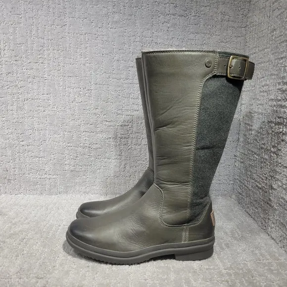 UGG Australia Pure Womens Size 6 Gray Leather Knee Hight Snow Boots 1017387 NEW