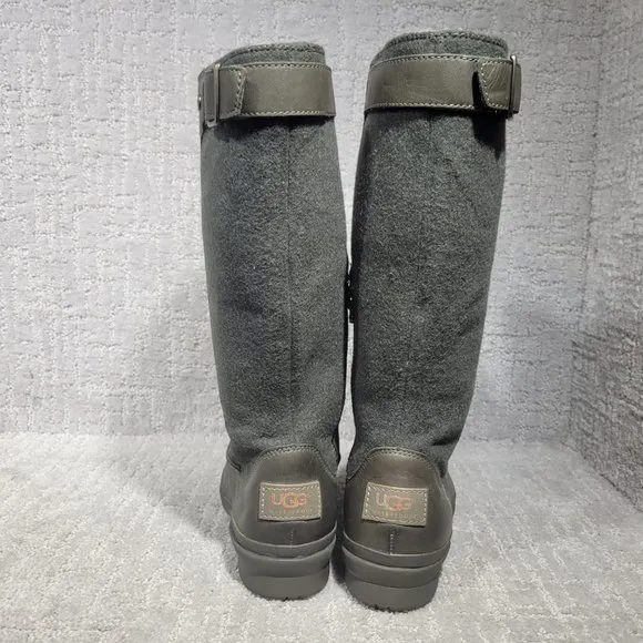 UGG Australia Pure Womens Size 6 Gray Leather Knee Hight Snow Boots 1017387 NEW