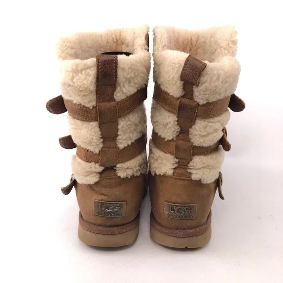 UGG Becket Biker Sheepskin Winter Boots 9