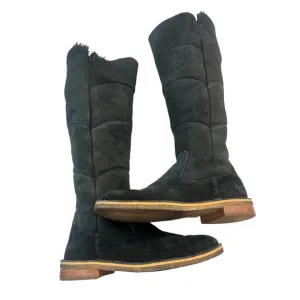 UGG Black Sheepppskin Fur lined Tall Samantha Boots Size 6.5