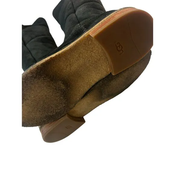 UGG Black Sheepppskin Fur lined Tall Samantha Boots Size 6.5