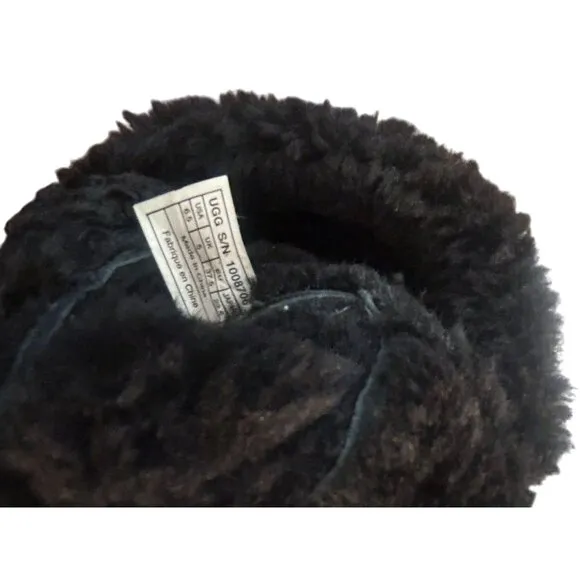 UGG Black Sheepppskin Fur lined Tall Samantha Boots Size 6.5