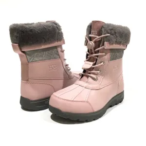 UGG BUTTE II CWR SNOW BOOTS -PINK WATERPROOF LEATHER -KIDS US 4 -NEW