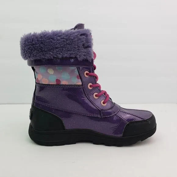 UGG Butte II Girls Size 4Y Purple Pink Waterproof Insulated Snow Boots 1005581K