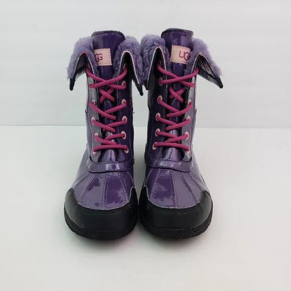 UGG Butte II Girls Size 4Y Purple Pink Waterproof Insulated Snow Boots 1005581K