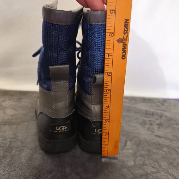 UGG Butte II Grey Gray Leather Short Snow Boots Size 4 Kid Youth = Women US 6