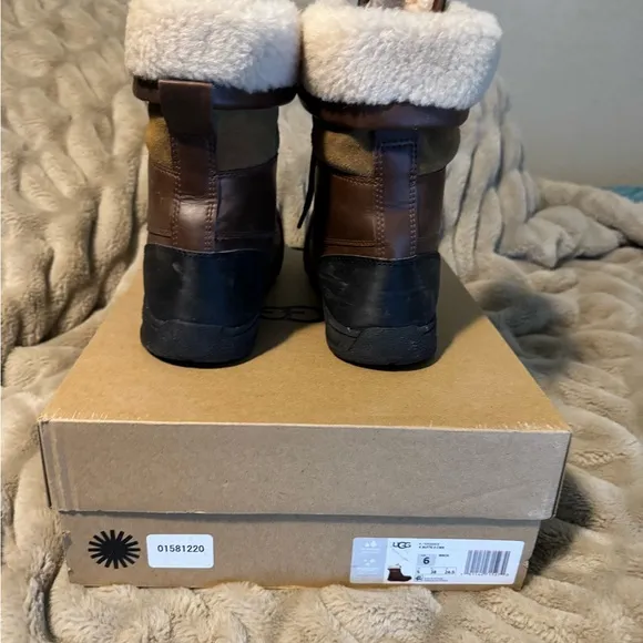 UGG Chocolate and Ebony Lace-Up Boots