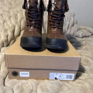 UGG Chocolate and Ebony Lace-Up Boots