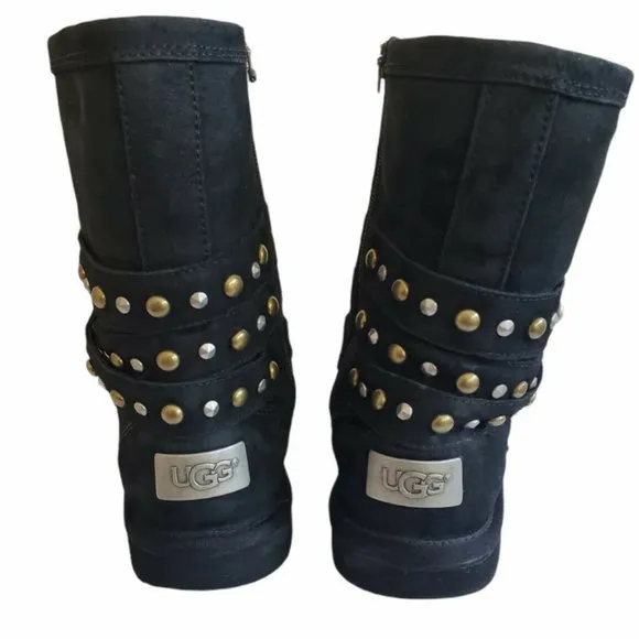 UGG Clovis Black Suede Winter Boots Women's Size 5