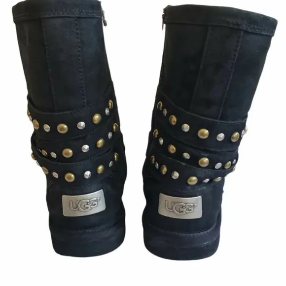 UGG Clovis Black Suede Winter Boots Women's Size 5