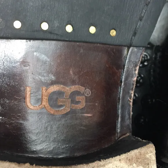UGG Connor genuine sheepskin insole leather winter Moto bo…