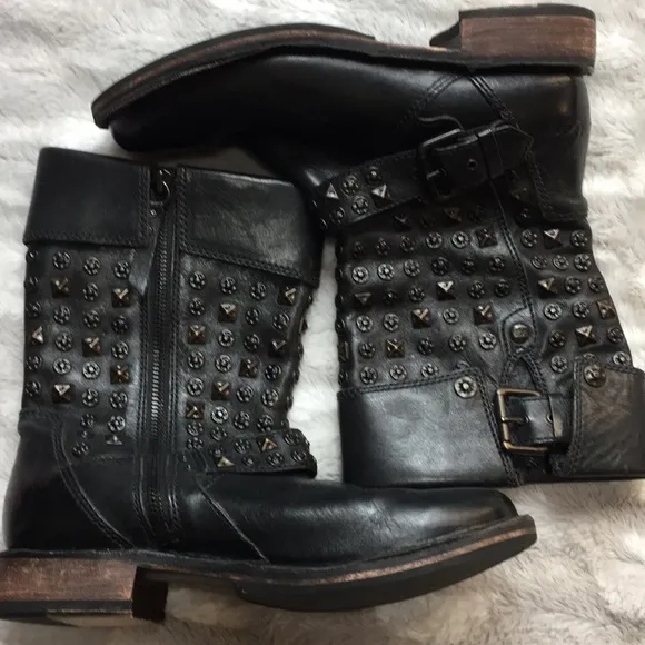 UGG Connor genuine sheepskin insole leather winter Moto bo…