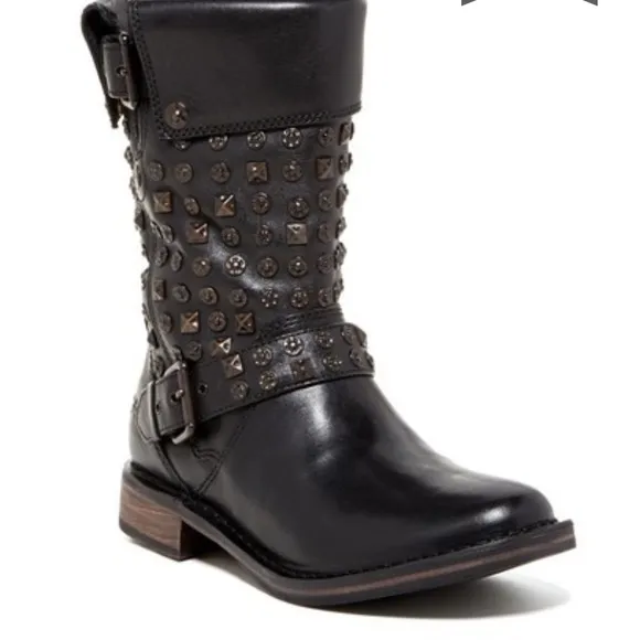 UGG Connor genuine sheepskin insole leather winter Moto bo…
