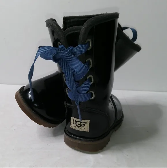 UGG Corene Girls Sz 6 Patent Leather Rain Boots
